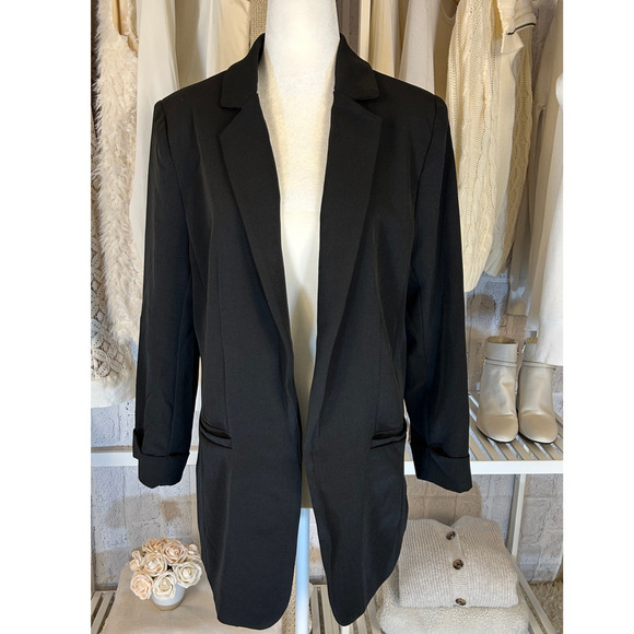 Zenana Outfitters Jackets & Blazers - Zenana Women's Size M Black Open Front Classic Sleek Blazer Jacket #0321